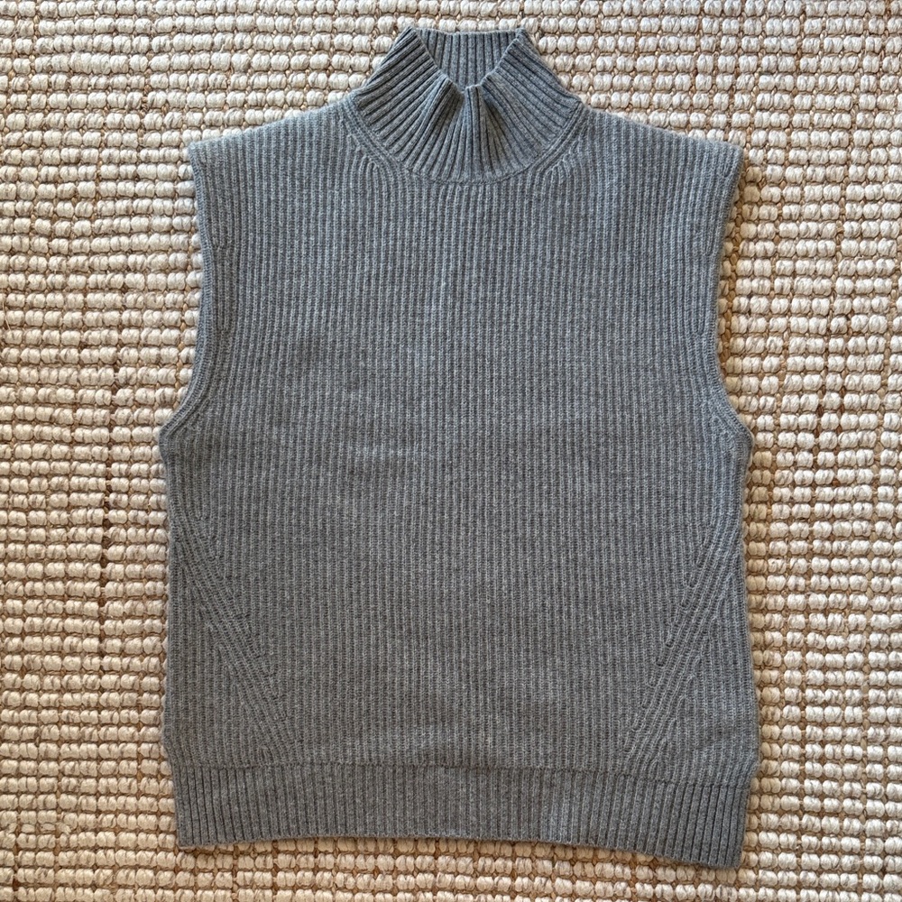 J. Crew Gray Cashmere Sleeveless  Sweater